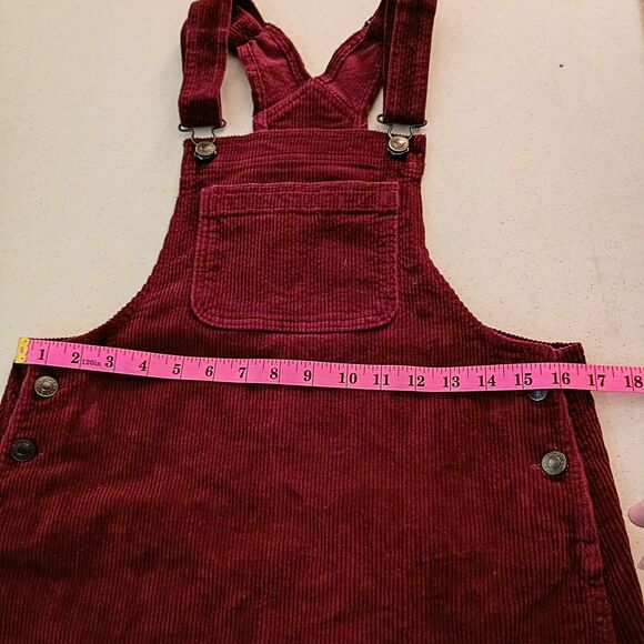 American Eagle Red Corduroy Overall Dress XS - Picture 3 of 10